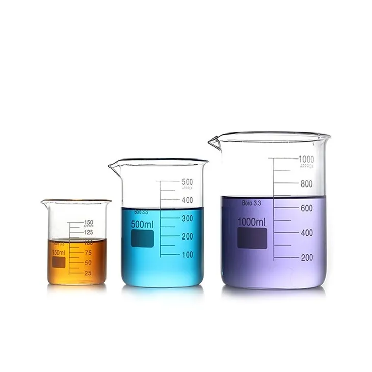 25ml-3000ml Tall Fall Lab Glass Measuring Cup with Graduations